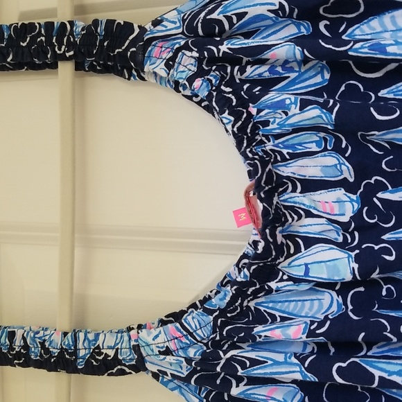 Lilly Pulitzer Loro Romper, Low Tide Navy Sails and Stripes, M - Picture 10 of 16